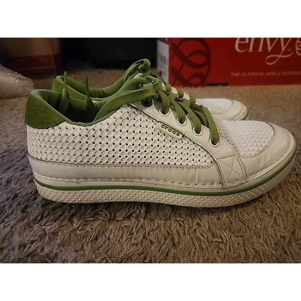 Crocs Drayden Golf Shoes Mens Hank Haney Perforated White/Green Spikeless M8